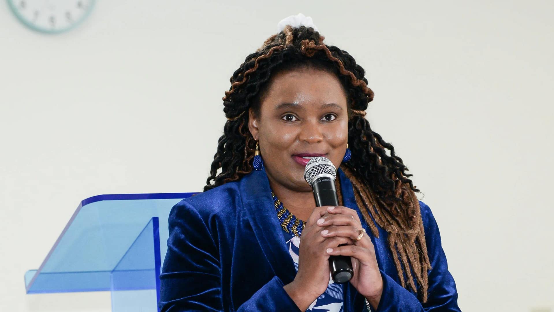 Pastor Lucy Paynter speaking at an event